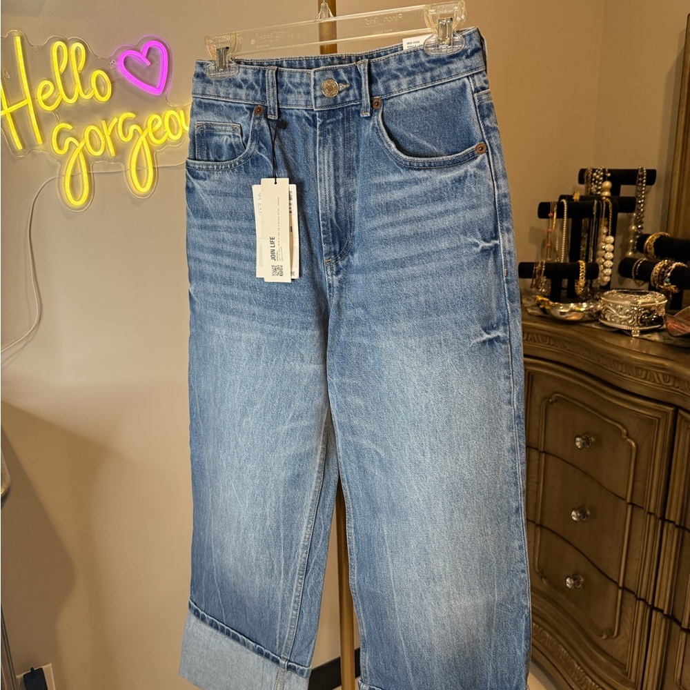 Zara Denim Wide-Leg Pants - Picture 2 of 7